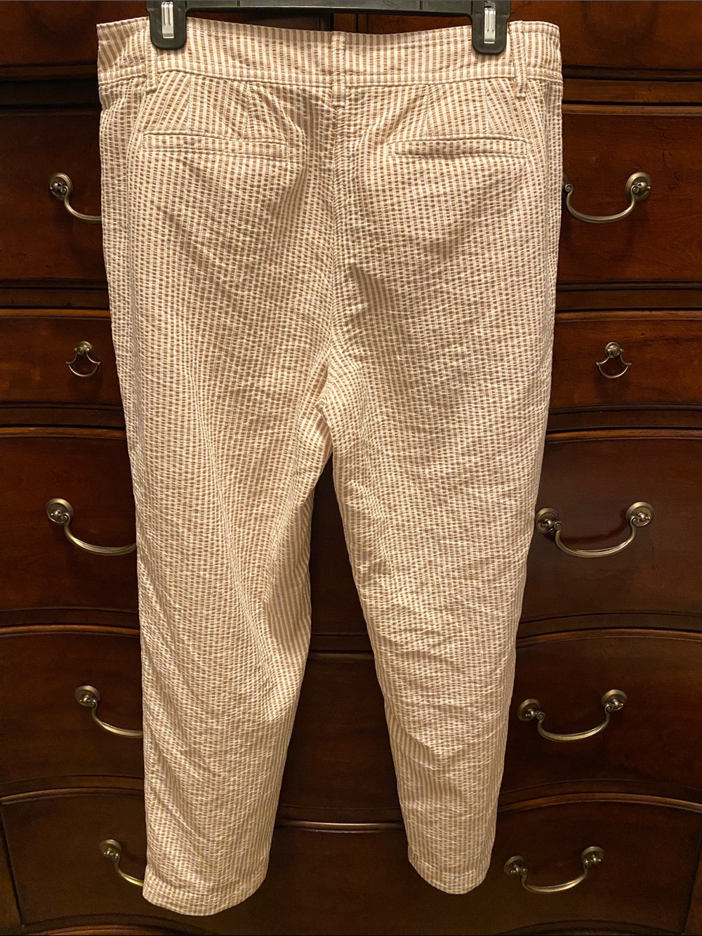 💐Talbots Beige & White Stripe Seersucker Pants - Picture 5 of 6